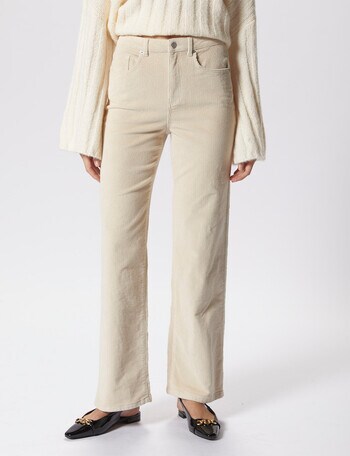 Vero Moda Tessa HR Wide Corduroy Pants, Oatmeal product photo
