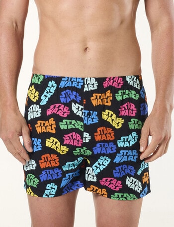 Licensed Star Wars Rainbow Logo Woven Boxer Short, Blue product photo