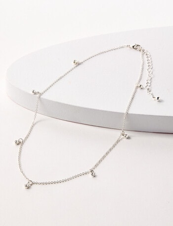 Harlow Fine Chain Sparkle Necklace, Silver Tone product photo