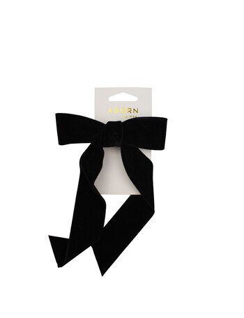 Adorn by Mae Velvet Bow Barrette, Black product photo
