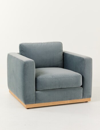 LUCA Furniture Verona Fabric Chair, Velvet Blue product photo