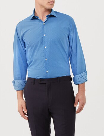 Van Heusen Tailored Fit Diamond Print Shirt, Blue product photo