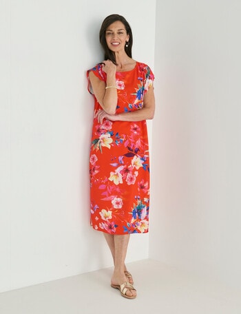 Ella J Floral Summer Dress, Red product photo