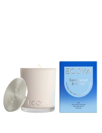 Ecoya Sandalwood & Amber Mini Madison Candle, 80g product photo