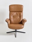 LUCA Furniture Jackson Leather Swivel Recliner Chair, Bark product photo View 02 S