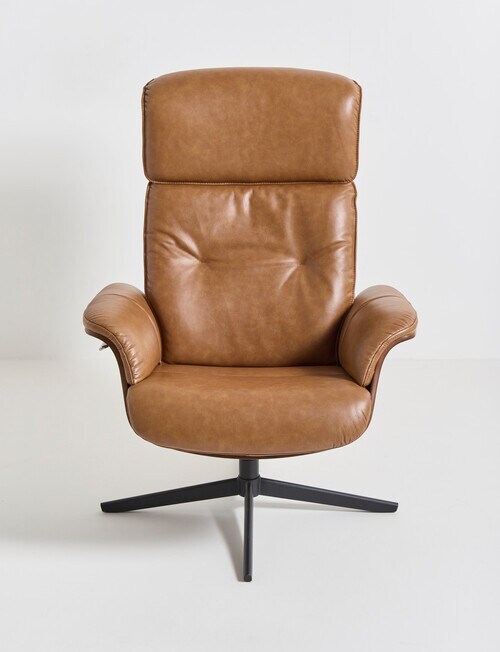 LUCA Furniture Jackson Leather Swivel Recliner Chair, Bark product photo View 02 L