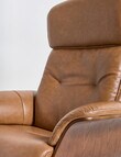LUCA Furniture Jackson Leather Swivel Recliner Chair, Bark product photo View 04 S