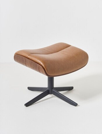 LUCA Furniture Jackson Leather Footstool, Bark product photo