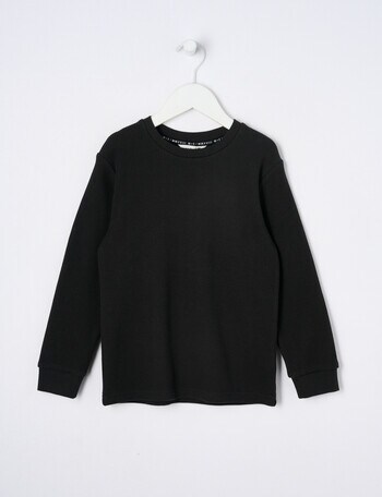 Mac & Ellie Waffle Long Sleeve Tee, Black product photo