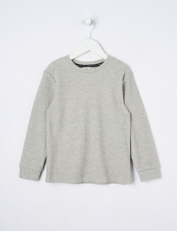 Mac & Ellie Waffle Long Sleeve Tee, Grey Marle product photo