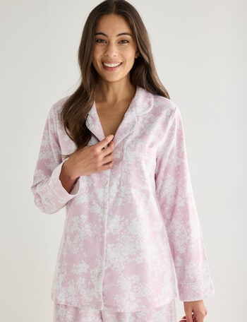 Whistle Sleep Floral Flannel PJ Set, Pink, 8-18 product photo