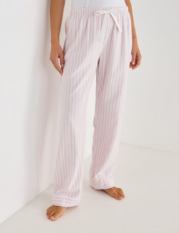 Whistle Sleep Stripe Flannel Pants, Pink, 8-18 product photo