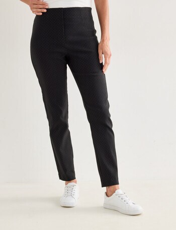 Ella J Classic Pull-On Bengaline Pant, Black Spot product photo