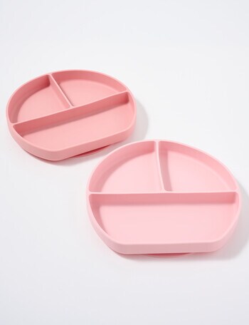 Teeny Weeny Silicone Suction Divider Plates, 2-Pack, Pink product photo