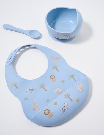 Teeny Weeny Silicone My First Feeding Set, 3-Piece, Safari product photo