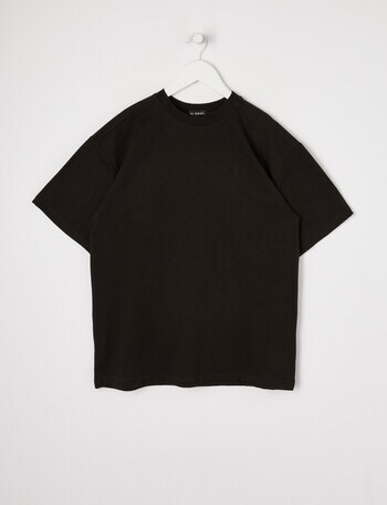 No Issue Box Fit Plain Short Sleeve Tee, Black product photo
