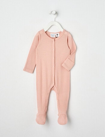 Milly & Milo Merino 4*3 Rib Sleepsuit, Ballet Pink product photo