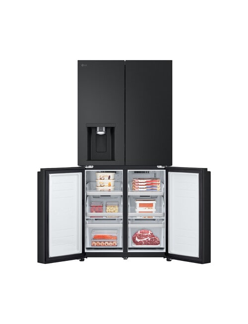 LG Electronics 506L Slim French Door Fridge with Ice & Water Dispenser, Matte Black, GF-L500MBL product photo View 07 L