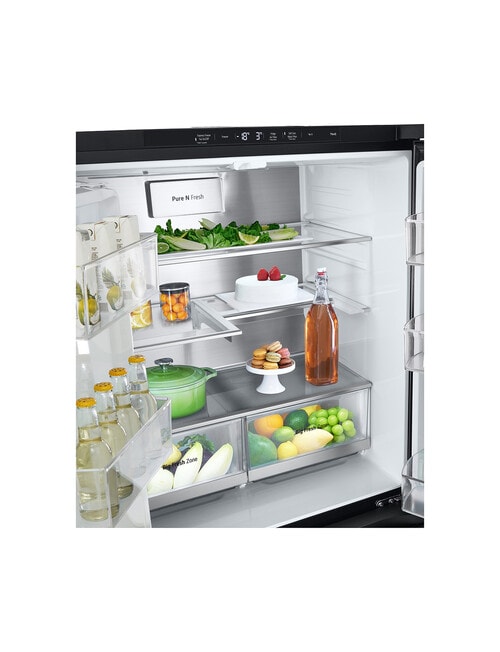 LG Electronics 506L Slim French Door Fridge with Ice & Water Dispenser, Matte Black, GF-L500MBL product photo View 08 L