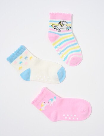 Simon De Winter Crew Socks, 3-Pack, Unicorn product photo