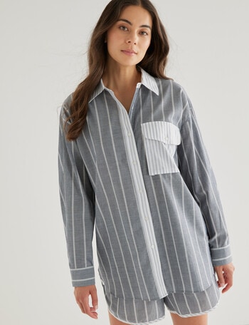 Mineral Sleep Striped Nightshirt, Denim product photo