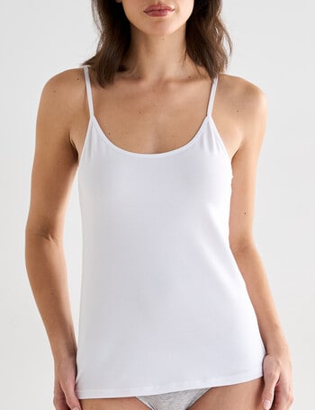 Lyric Cotton 2-Way Cami, White product photo