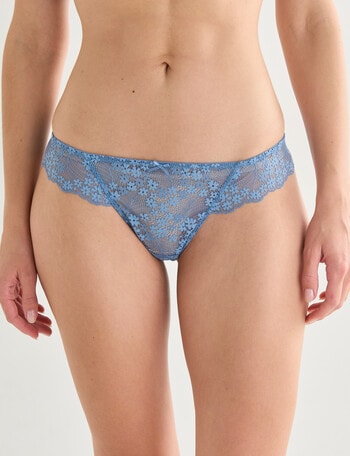 Lyric Marlene Lace G-String Brief, Bluebell, 8-18 product photo