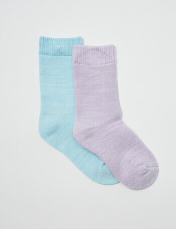 Simon De Winter Boot Sock, 2 Pack, Aqua & Lilac, 2-10 product photo