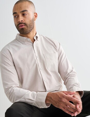 L+L Oxford Long Sleeve Shirt, Bone product photo
