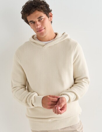 Tarnish Knit Hoodie, Cream product photo