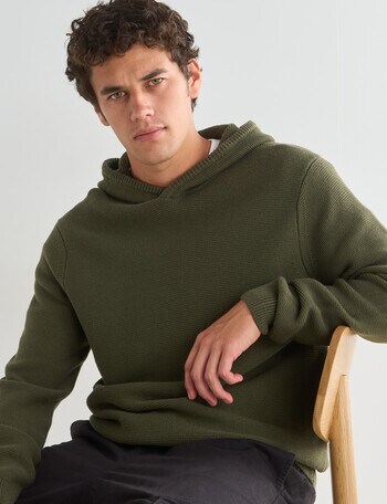 Tarnish Knit Hoodie, Khaki product photo
