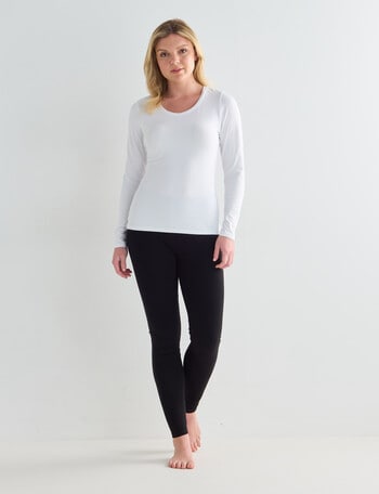 Bodycode Scoop Neck Long Sleeve Tee, White product photo