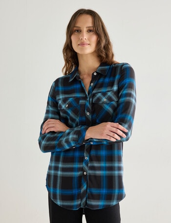 Denim Republic Check Shirt, Blue product photo