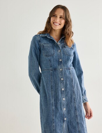 Denim Republic Denim Dress, Dark Wash product photo