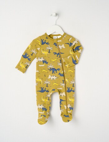 Teeny Weeny Sleep Dinos Fleece Sleepsuit, Navy product photo