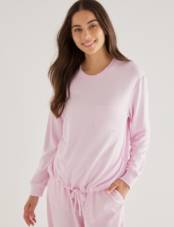Mineral Sleep Soft Lounge Drawstring Top, Pink product photo