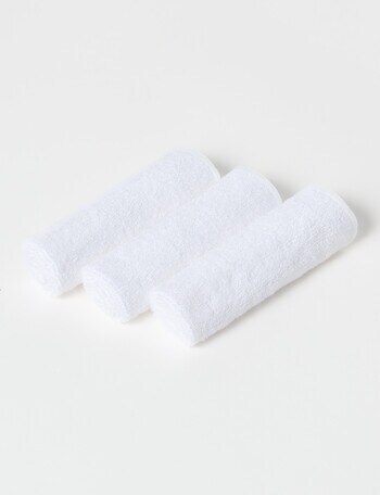 Teeny Weeny Soft Face Washers, 3-Pack, White product photo