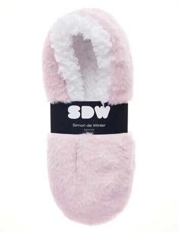 Simon De Winter Knitted Sherpa Lined Footlet, Dusty Blush product photo