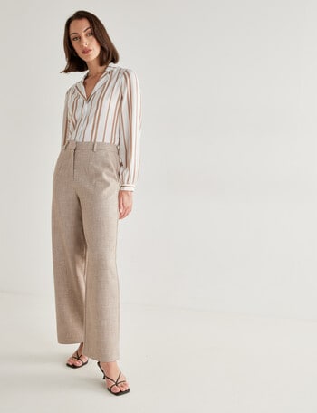 Oliver Black Wide Leg Pant, Taupe Melange product photo
