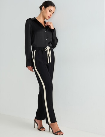 Whistle Tapered Side Stripe Pant, Black & Bone product photo