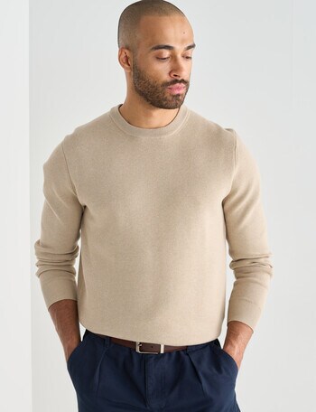 L+L Milan Crew Knit Jumper, Bone product photo