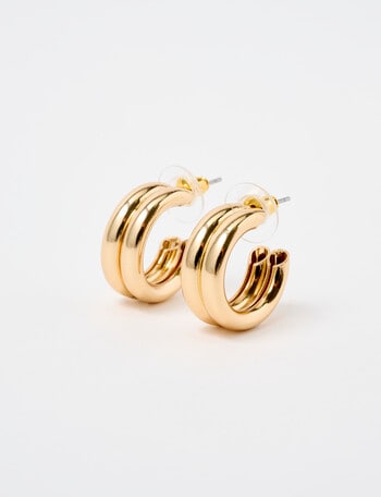 Earsense 20mm Double Row Tube Hoop, Gold Tone product photo