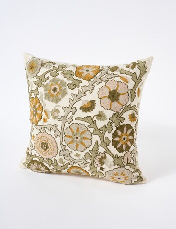 Tilly Home Eaddi Embroidered Cushion, Khaki product photo