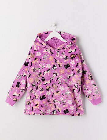 Sleep Mode Western Oversized Hoodie, Violet, 2-8 product photo