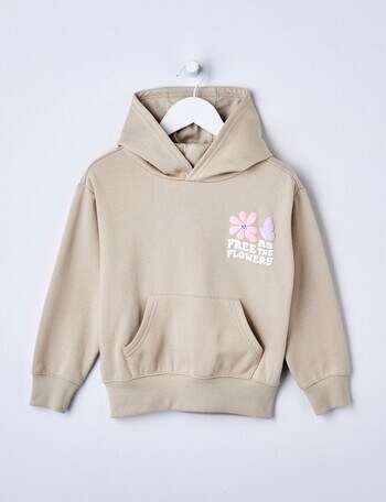 Mac & Ellie Flower Pull On Hoodie, Natural product photo