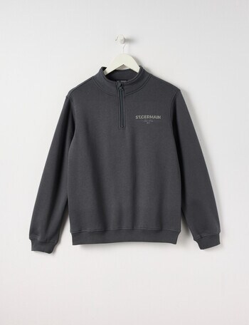 No Issue 1/4 Zip Crew Sweat, Smoke product photo