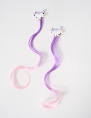 Mac & Ellie Unicorn Pony Tail Clip, 2-Piece, Pink & Lilac Ombre product photo