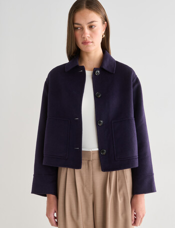 Mineral Agnes Wool Blend Jacket, Navy product photo