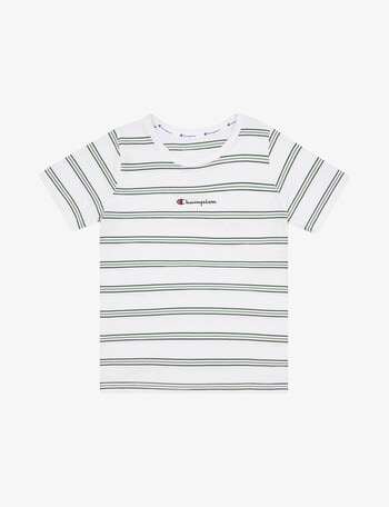 Champion Stripe Short Sleeve Tee, White product photo