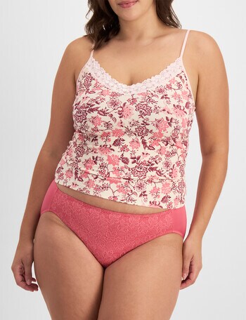 Jockey Woman No Ride Up Lace Hi Cut Brief, Spiced Rose, 10-20 product photo